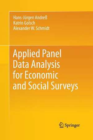 Applied Panel Data Analysis for Economic and Social Surveys de Hans-Jürgen Andreß