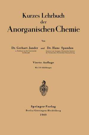 Kurzes Lehrbuch der Anorganischen Chemie de Gerhart Jander