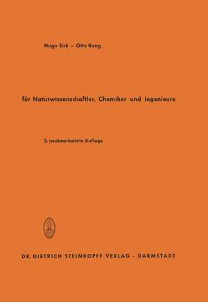 Einführung in die Vektorrechnung: Für Naturwissenschaftler, Chemiker und Ingenieure de Hugo Sirk