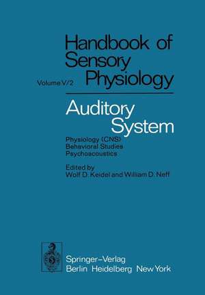 Auditory System: Physiology (CNS) · Behavioral Studies Psychoacoustics de Moshe Abeles