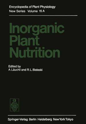 Inorganic Plant Nutrition de A. Läuchli