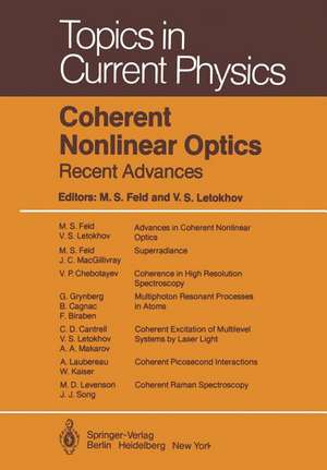 Coherent Nonlinear Optics: Recent Advances de M. S. Feld