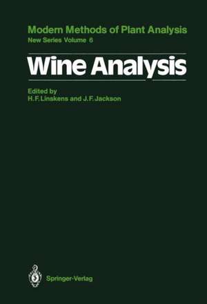 Wine Analysis de Hans-Ferdinand Linskens