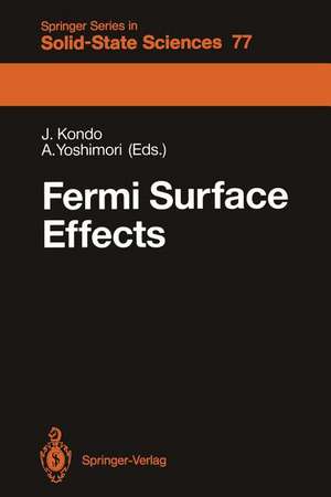 Fermi Surface Effects: Proceedings of the Tsukuba Institute Tsukuba Science City, Japan, August 27–29, 1987 de Jun Kondo