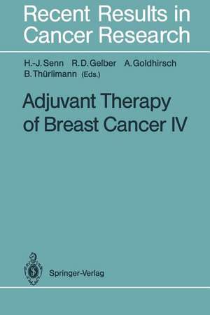 Adjuvant Therapy of Breast Cancer IV de Hans-Jörg Senn