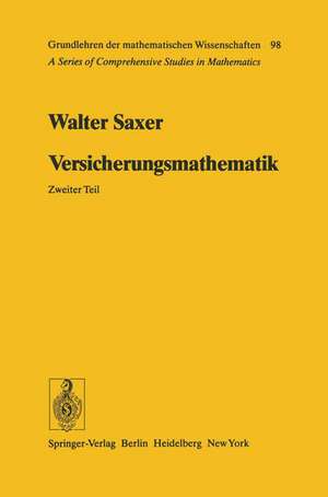 Versicherungsmathematik de H. Jecklin