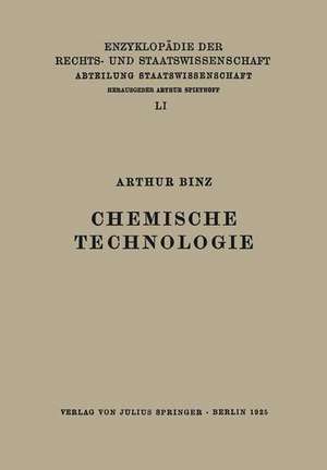 Chemische Technologie de Arthur Binz