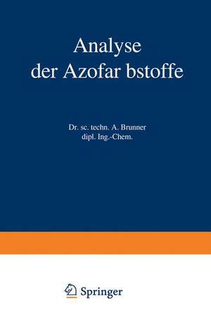 Analyse der Azofarbstoffe de Albert Brunner