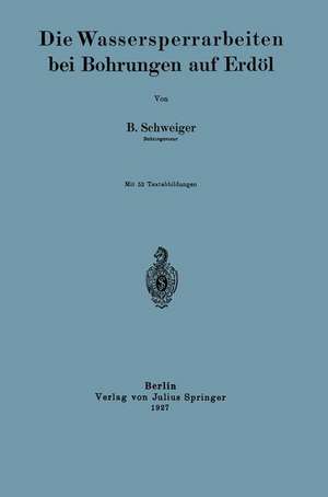 Die Wassersperrarbeiten bei Bohrungen auf Erdöl de B. Schweiger