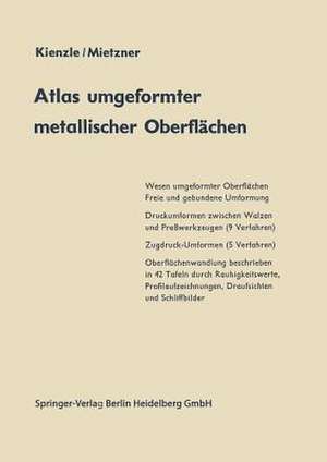 Atlas umgeformter metallischer Oberflächen de O. Kienzle