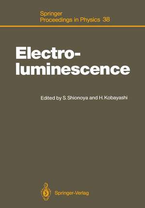 Electroluminescence: Proceedings of the Fourth International Workshop Tottori, Japan, October 11–14, 1988 de Shigeo Shionoya