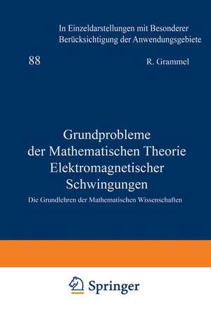 Grundprobleme der Mathematischen Theorie Elektromagnetischer Schwingungen de Claus Müller