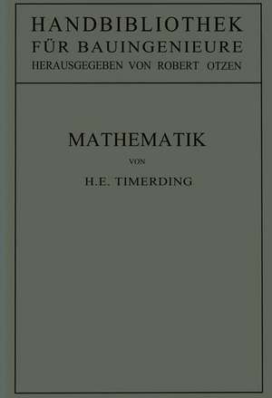 Mathematik: 1. Teil / 1. Band de H. E. Timerding