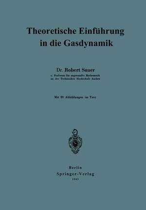 Theoretische Einführung in die Gasdynamik de Robert Sauer