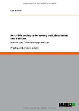 Beruflich bedingte Belastung bei Lehrerinnen und Lehrern de Eric Richter