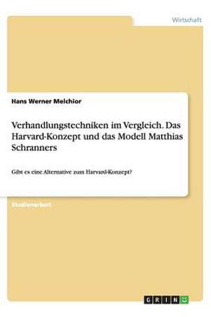 Verhandlungstechniken im Vergleich. Das Harvard-Konzept und das Modell Matthias Schranners de Hans Werner Melchior