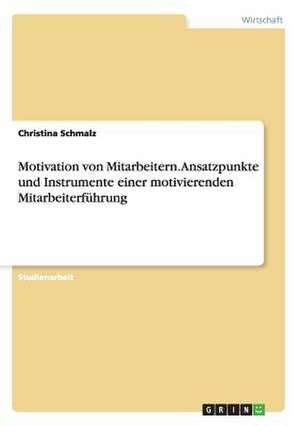 Motivation von Mitarbeitern. Ansatzpunkte und Instrumente einer motivierenden Mitarbeiterführung de Christina Schmalz