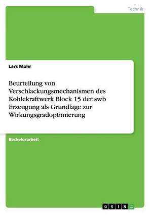 Beurteilung von Verschlackungsmechanismen des Kohlekraftwerk Block 15 der swb Erzeugung als Grundlage zur Wirkungsgradoptimierung de Lars Mohr