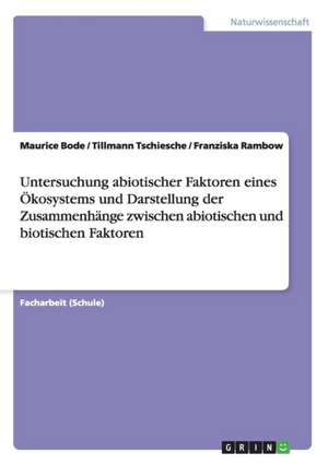 Untersuchung abiotischer Faktoren eines Ökosystems und Darstellung der Zusammenhänge zwischen abiotischen und biotischen Faktoren de Maurice Bode