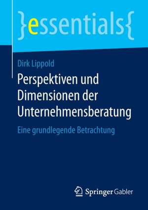 Perspektiven und Dimensionen der Unternehmensberatung: Eine grundlegende Betrachtung de Dirk Lippold