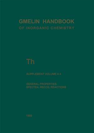 Th Thorium: General Properties. Spectra. Recoil Reactions de Robert G. Behrens