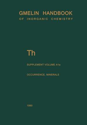 Th Thorium: Natural Occurrence. Minerals (Excluding Silicates) de Reiner Ditz