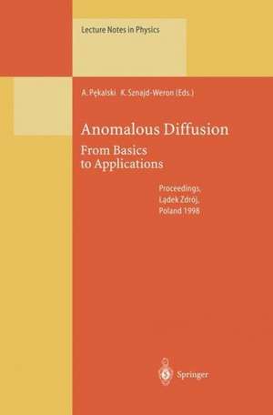 Anomalous Diffusion: From Basics to Applications de Andrzej Pekalski