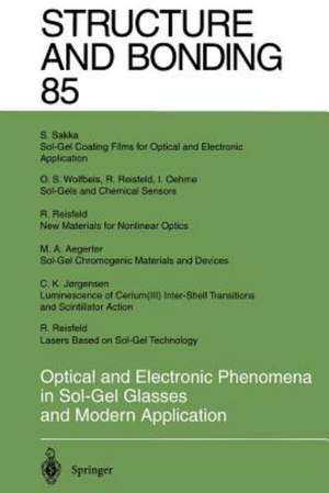 Optical and Electronic Phenomena in Sol-Gel Glasses and Modern Application de Christian K. Jorgensen