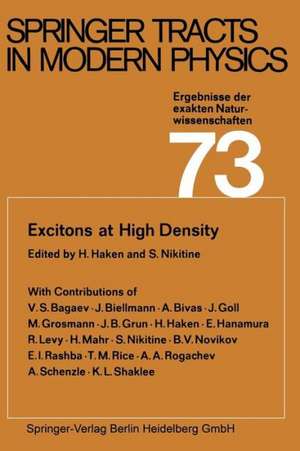 Excitons at High Density de H. Haken