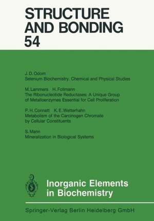 Inorganic Elements in Biochemistry de P. H. Connett