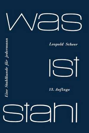 Was ist Stahl: Eine Stahlkunde für jedermann de Leopold Scheer