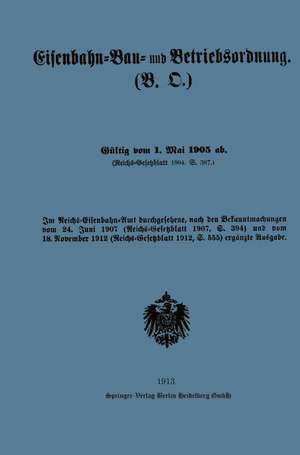 Eisenbahn-Bau- und Betriebsordnung de Julius Springer