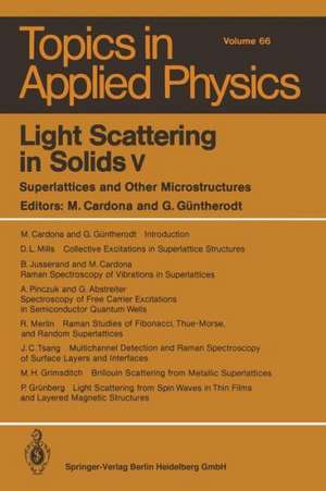 Light Scattering in Solids v: Superlattices and Other Microstructures de Manuel Cardona