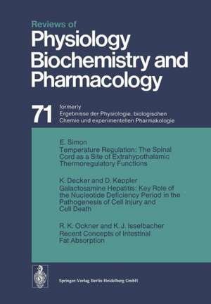 Reviews of Physiology Biochemistry and Pharmacology de R. H. Adrian