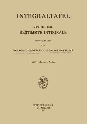 Bestimmte Integrale de Wolfgang Gröbner