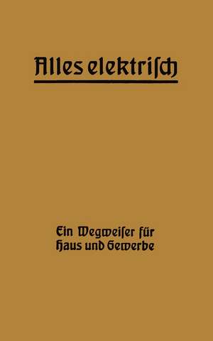 Alles elektrisch!: Ein Wegweiser für Haus und Gewerbe de Hermann Zipp