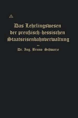 Das Lehrlingswesen der preußisch-hessischen Staatseisenbahnverwaltung unter Berücksichtigung der Lehrlingsverhältnisse in Handwerks- und Fabrikbetrieben de Bruno Schwarze