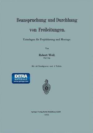 Beanspruchung und Durchhang von Freileitungen: Unterlagen für Projektierung und Montage de Robert Weil