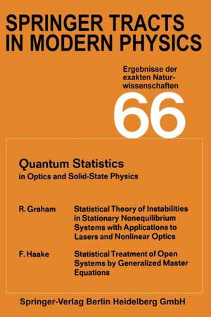 Springer Tracts in Modern Physics: Ergebnisse der exakten Naturwissenschaftenc; Volume 66 de Robert Graham