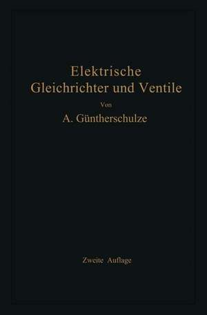 Elektrische Gleichrichter und Ventile de Adolf Güntherschulze