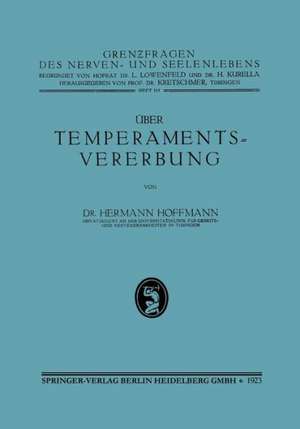 Über Temperamentsvererbung de Hermann Hoffmann