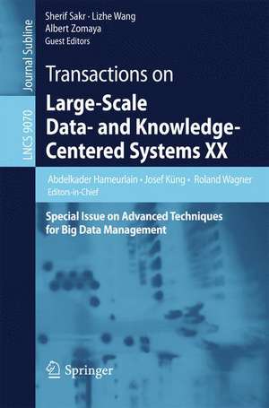 Transactions on Large-Scale Data- and Knowledge-Centered Systems XX: Special Issue on Advanced Techniques for Big Data Management de Abdelkader Hameurlain