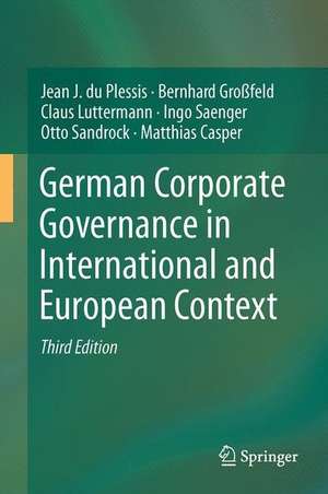 German Corporate Governance in International and European Context de Jean J. du Plessis