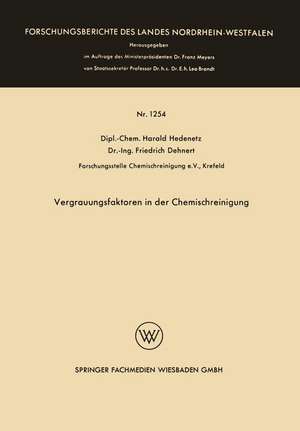 Vergrauungsfaktoren in der Chemischreinigung de Harald Hedenetz