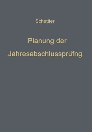 Planung der Jahresabschlußprüfung: Ein Beitrag zur Theorie der Prüfung de Klaus Schettler