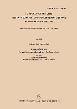 Druckgasfeuerung Ein Verfahren zum Betrieb von Gasfeuerstätten de Hans Joachim Koch