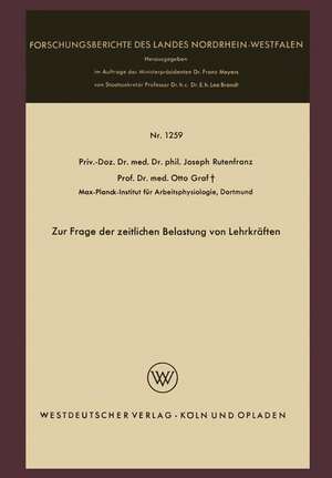 Zur Frage der zeitlichen Belastung von Lehrkräften de Joseph Rutenfranz