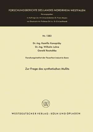 Zur Frage des synthetischen Mullits de Kamillo Konopicky