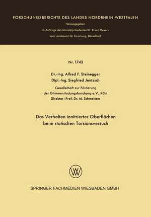 Das Verhalten ionitrierter Oberflächen beim statischen Torsionsversuch de Alfred Friedrich Steinegger