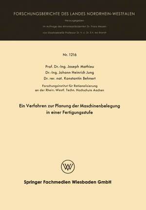 Ein Verfahren zur Planung der Maschinenbelegung in einer Fertigungsstufe de Joseph Mathieu